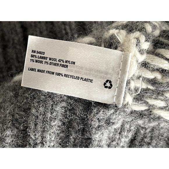 Gap Sz L Shawl Collar Cardigan Sweater Gray Lambswool Nordic Festive Holiday Ski - Picture 12 of 13